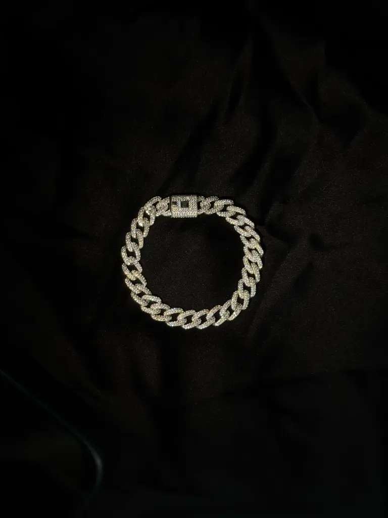 Brazalete Diamantado Plata Italiana 925