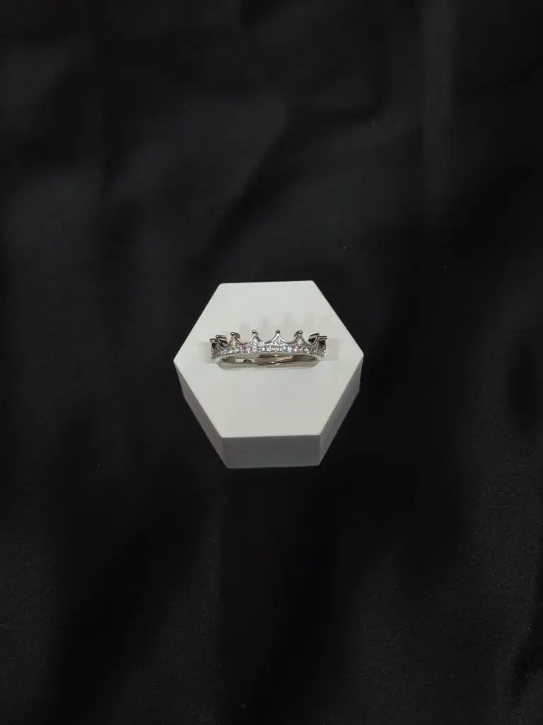 Anillo Corona Plata 925 Ajustable