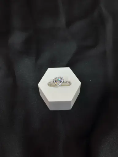 Anillo Corazón Blanco Plata 925
