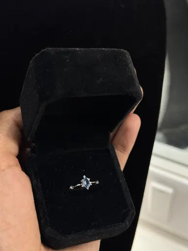 Anillo Plata 925 Perla Azul