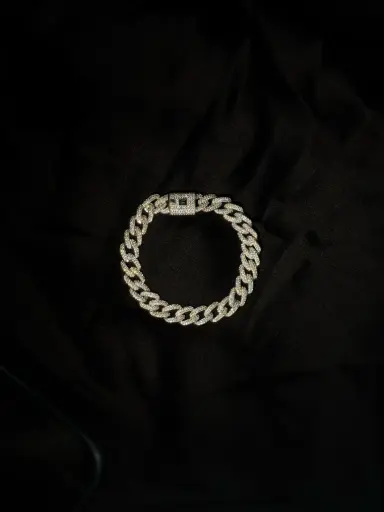Brazalete Diamantado Plata Italiana 925