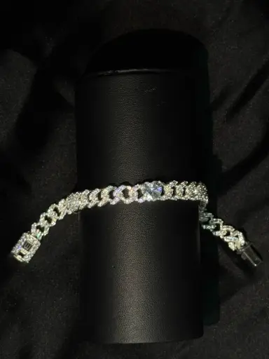 Brazalete Diamantado Corazon Plata Italiana 925
