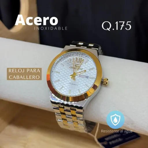 Reloj Para Hombre Bisel Dorado